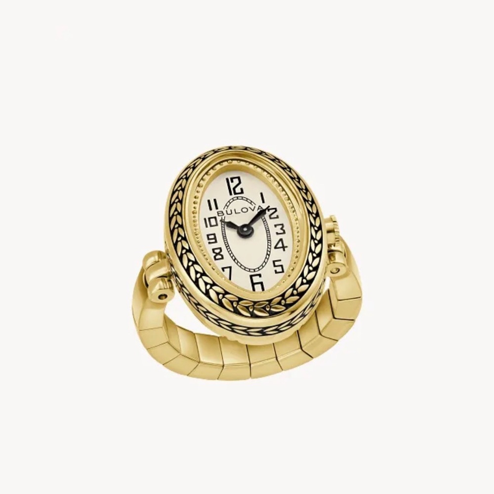 Bulova Gold and Black Oval Timepiece